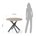Mesa de Comedor Redonda en MDF y Acero - Altavela Viadurini