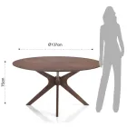 Mesa de comedor redonda en MDF chapado y madera maciza - Fulmine Viadurini