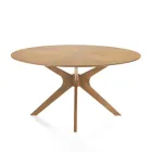 Mesa de comedor redonda en MDF chapado y madera maciza - Fulmine Viadurini