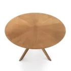 Mesa de comedor redonda en MDF chapado y madera maciza - Fulmine Viadurini