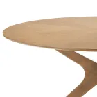 Mesa de comedor redonda en MDF chapado y madera maciza - Fulmine Viadurini
