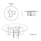 Mesa de Comedor Redonda en Vidrio Extraclaro o Ahumado Made in Italy - Thommy Viadurini