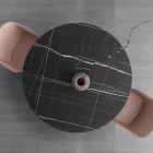 Mesa de Comedor Redonda de Metal y Hpl Laminado Made in Italy - Bastiano Viadurini