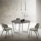 Mesa de Comedor Redonda de Metal y Hpl Laminado Made in Italy - Bastiano Viadurini