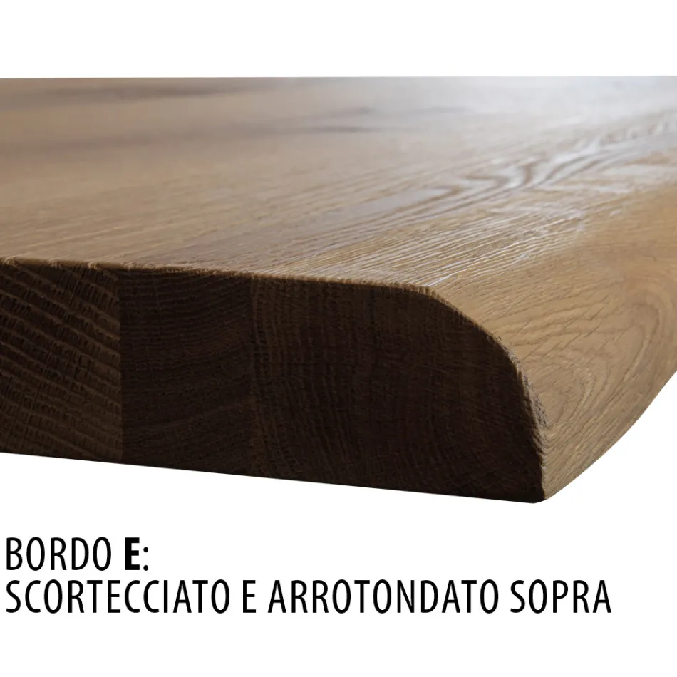 Mesa de comedor de roble macizo disponible con varios bordes Made in Italy - Boromir Viadurini