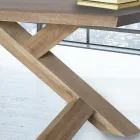 Mesa de comedor de roble macizo disponible con varios bordes Made in Italy - Boromir Viadurini