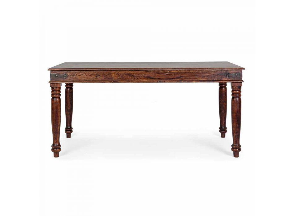 Mesa de comedor de estilo clásico en madera maciza de acacia Homemotion - Pitta Viadurini