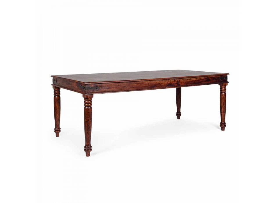 Mesa de comedor de estilo clásico en madera maciza de acacia Homemotion - Pitta Viadurini