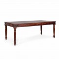 Mesa de comedor de estilo clásico en madera maciza de acacia Homemotion - Pitta