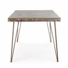 Mesa de comedor estilo industrial con tablero en MDF y vidrio Homemotion - Brasil Viadurini