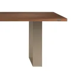 Estructura de mesa de comedor en hierro y madera maciza Made in Italy - Romino Viadurini