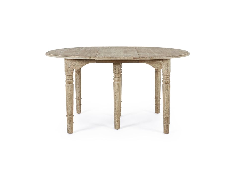 Mesa de comedor redonda extensible a 272 cm en madera Homemotion - Guglio Viadurini