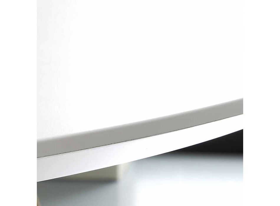 Mesa de comedor redonda blanca Topeka, diseño moderno Viadurini