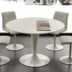 Mesa de comedor redonda blanca Topeka, diseño moderno Viadurini