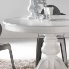 Mesa de comedor redonda clásica en madera maciza de olivo Viadurini