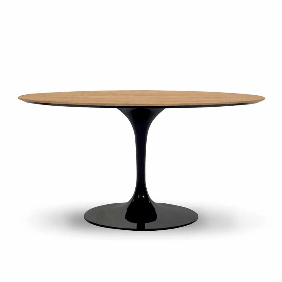 Mesa de comedor redonda con tapa de chapa fina Made in Italy - Dollars Viadurini