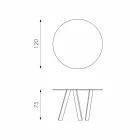 Mesa redonda con tapa de cristal Adamo, diseño moderno Viadurini
