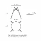 Mesa de comedor redonda de madera y tablero de Hpl, 4 piezas - Faz Wood by Vondom Viadurini