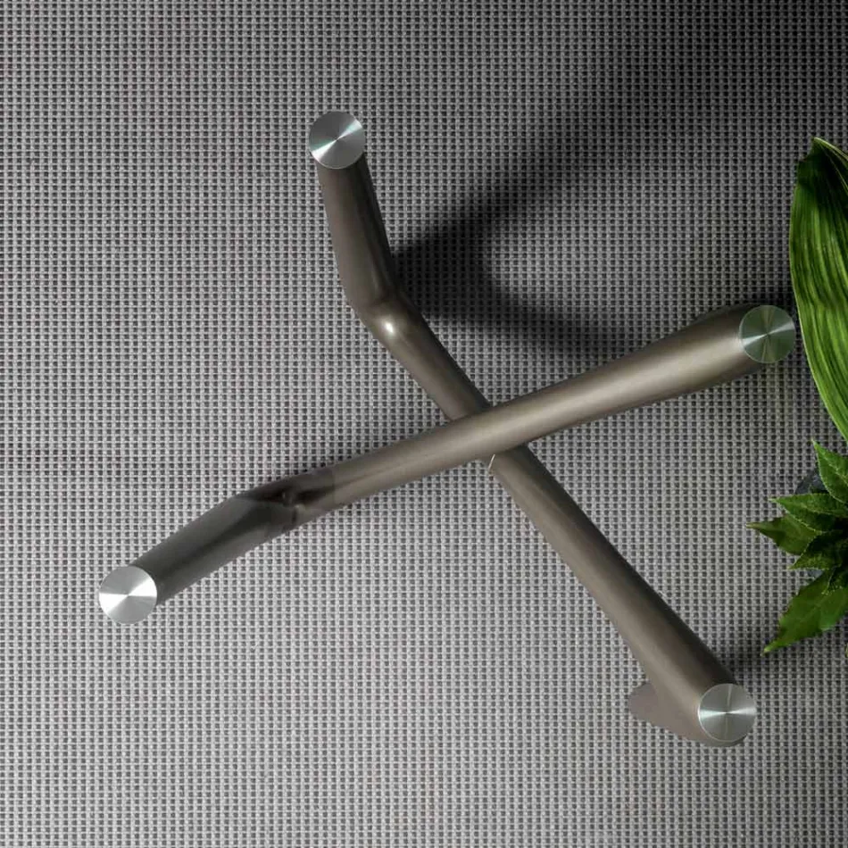 Mesa de comedor redonda en vidrio transparente y patas de poliuretano - Stalto Viadurini