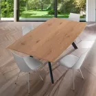 Mesa de salón con patas de acero y tapa de MDF - Terullio Viadurini