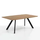 Mesa de salón con patas de acero y tapa de MDF - Terullio Viadurini