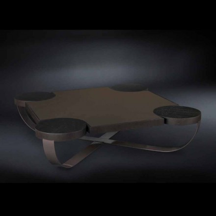 mesa de diseño salón de roble oscuro Drummond Viadurini