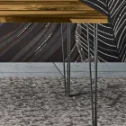 Mesa de salón en roble y resina epoxi coloreada Made in Italy - Magnus Viadurini