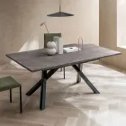 Mesa de salón extensible de 260 o 300 cm en metal y HPL - Borgo Viadurini