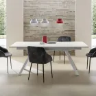 Mesa de salón extensible de 260 o 300 cm en metal y HPL - Borgo Viadurini