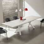 Mesa de salón extensible de 260 o 300 cm en metal y HPL - Borgo Viadurini