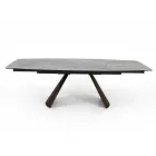 Mesa de Salón Extensible con Tapa en Forma de Barril de Cerámica Made in Italy - Vidrios Viadurini