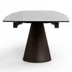 Mesa de Salón Extensible con Tapa en Forma de Barril de Cerámica Made in Italy - Vidrios Viadurini