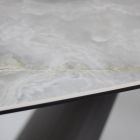 Mesa de Salón Extensible con Tapa en Forma de Barril de Cerámica Made in Italy - Vidrios Viadurini