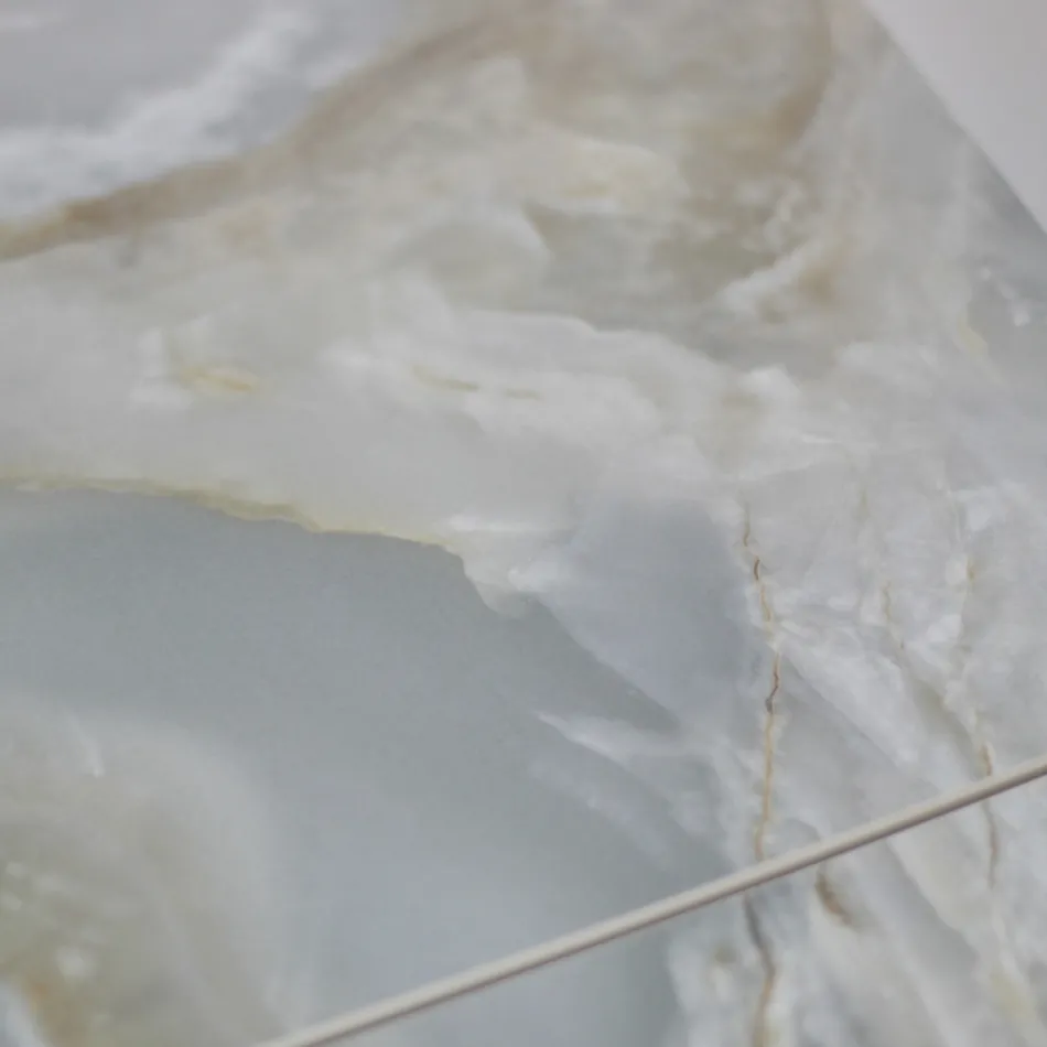 Mesa de Salón Extensible con Tapa en Forma de Barril de Cerámica Made in Italy - Vidrios Viadurini