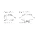 Mesa de Salón Extensible con Tapa en Forma de Barril de Cerámica Made in Italy - Vidrios Viadurini