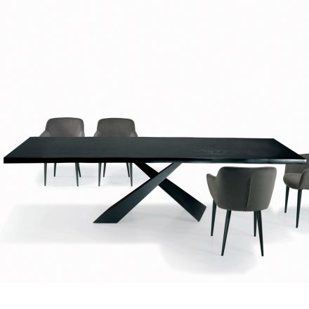 Mesa de salón fija con borde corteza Made in Italy - Ferie Viadurini