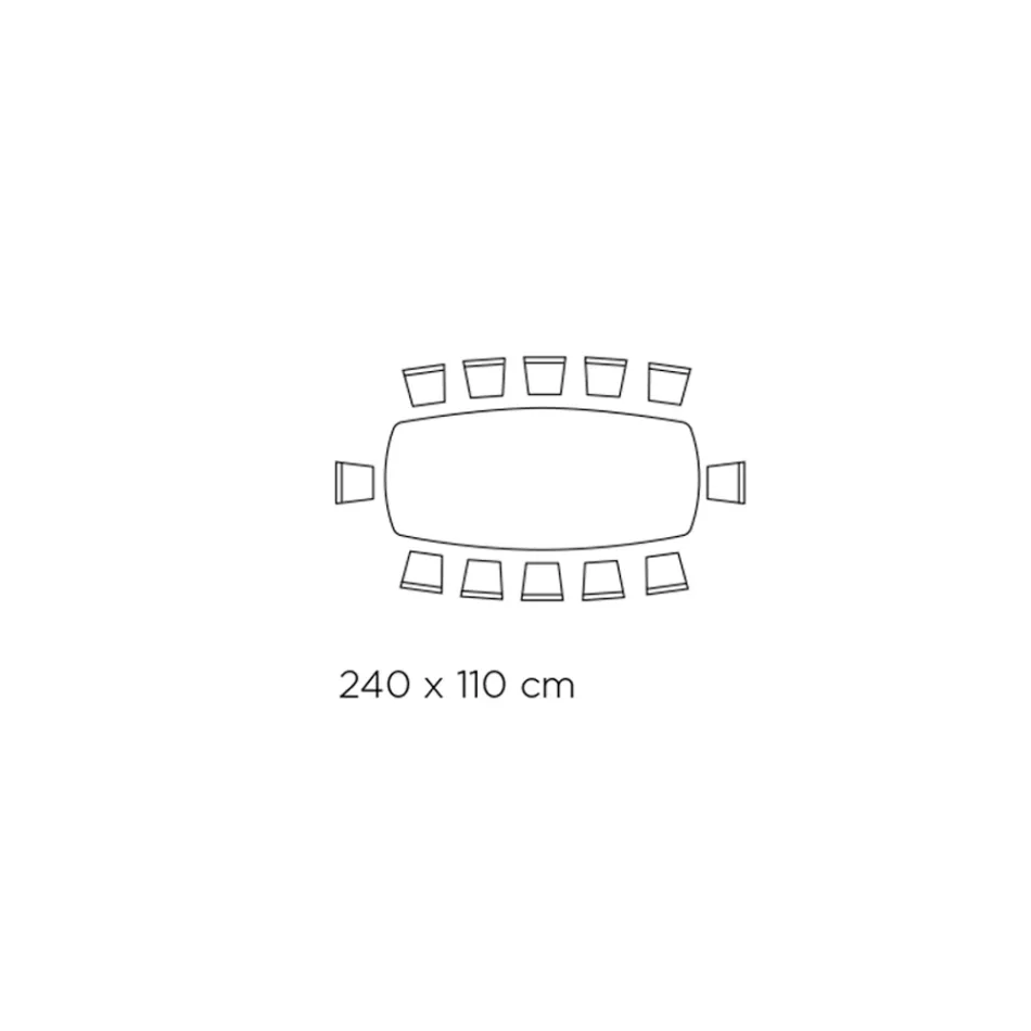 Mesa de Salón Fija con Tapa en Forma de Barril de Cerámica Made in Italy - Vidrios Viadurini