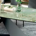 Mesa de Salón Fija con Tapa de Cerámica Made in Italy - Holidays Viadurini