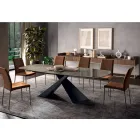 Mesa de Salón Fija con Tapa de Cerámica Made in Italy - Holidays Viadurini