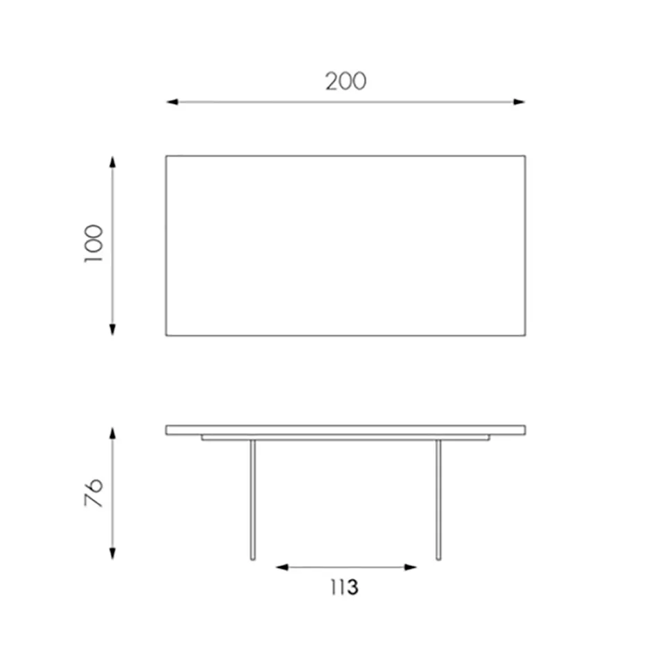 Mesa de Salón en Chapa de Roble y Base de Vidrio Templado - Nicofisso Viadurini