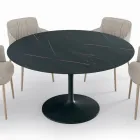 Mesa de Salón Redonda Fija en Laminado y Aluminio Made in Italy - Dollars Viadurini