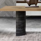 Mesa de salón moderna en madera maciza Made in Italy - Catrin Viadurini