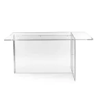 Mesa Selenia de plexiglás transparente con diseño minimalista, fabricada en Italia. Viadurini