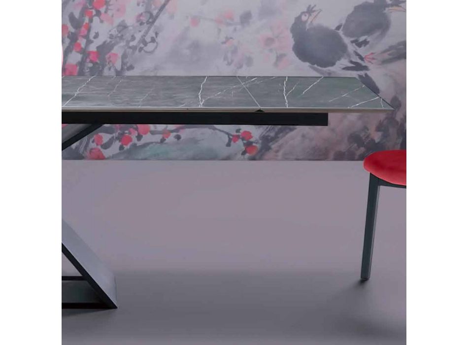 Mesa de diseño extensible hasta 294 cm con tapa de Gres Made in Italy - Cirio Viadurini