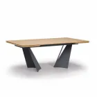 Mesa de diseño extensible hasta 294 cm en madera y metal Made in Italy - Nuzzo Viadurini