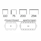 Mesa de diseño extensible hasta 294 cm en madera y metal Made in Italy - Nuzzo Viadurini