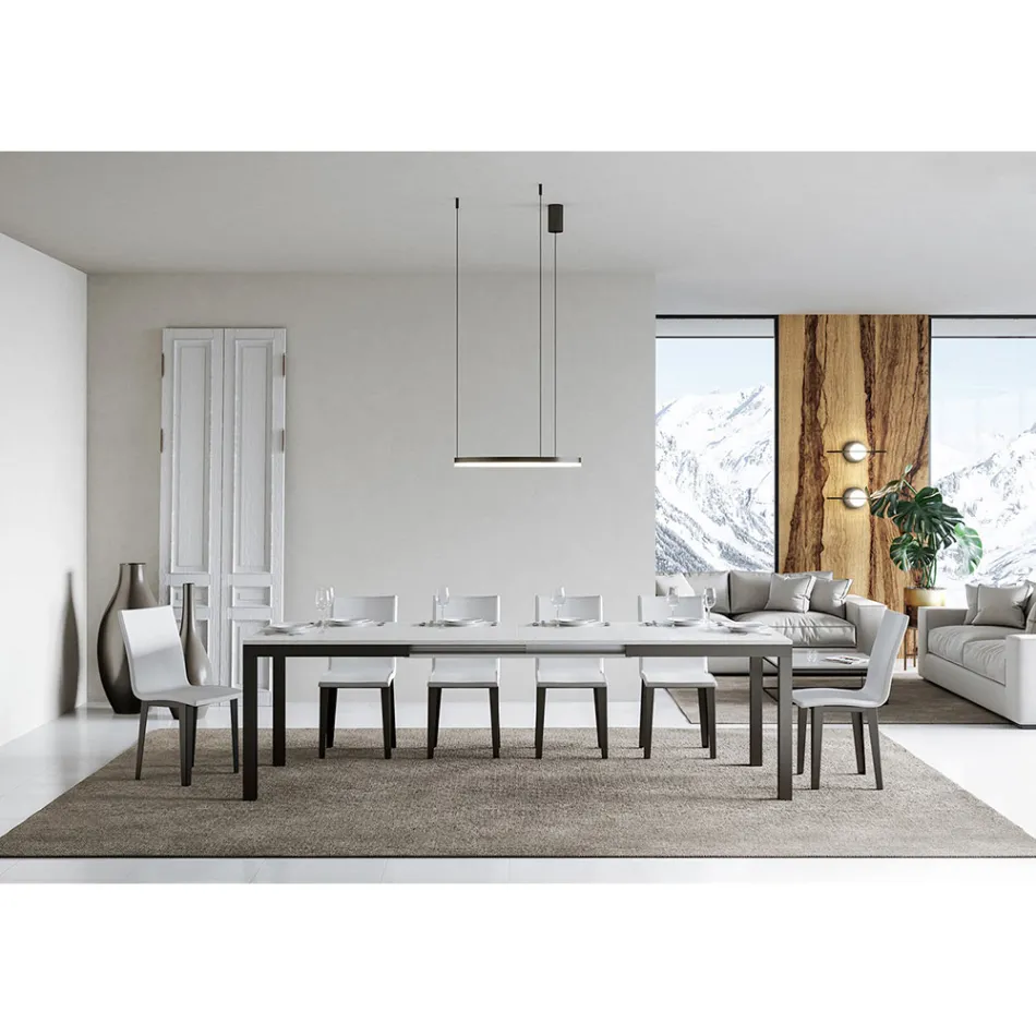 Mesa de diseño con tapa de madera extensible hasta 440 cm Made in Italy - Foxy Viadurini