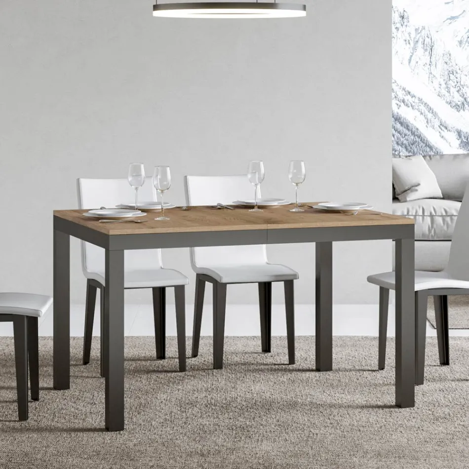 Mesa de diseño con tapa de madera extensible hasta 440 cm Made in Italy - Foxy Viadurini