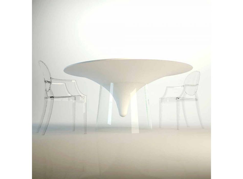Mesa de diseño con base de cristal hecha en Italia, Teggiano Viadurini