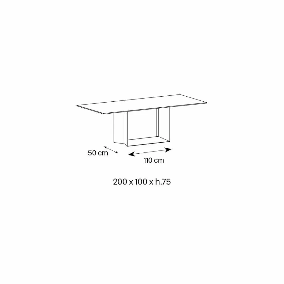 Mesa de diseño en cerámica y metal Matt Noir Desir Made in Italy - Marrón oscuro Viadurini